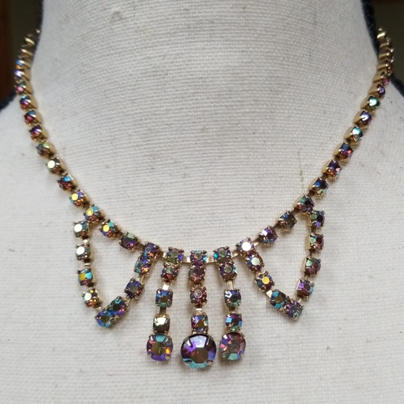 Vintage Jewelry Vintage Ab Rhinestone Choker Necklace Euc Poshmark